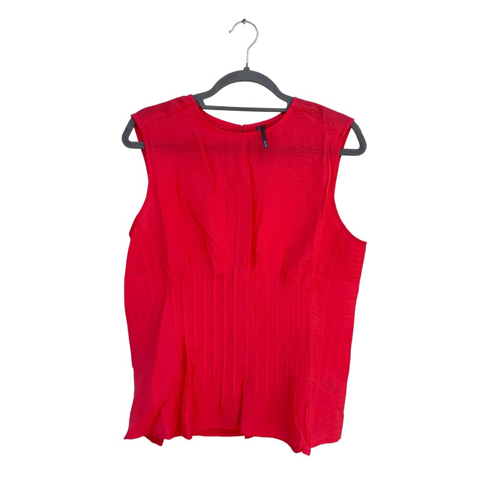 NWT Anthropologie The‎ Della Pleated-Waist Shell Top, Red, Sz XS
